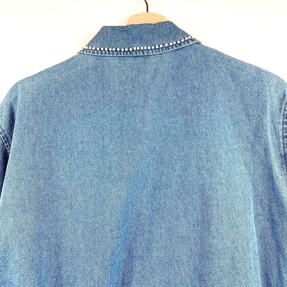 Drapers & Damon Embellished Embroidered Floral Denim Jacket PXL NWT - Picture 4 of 9